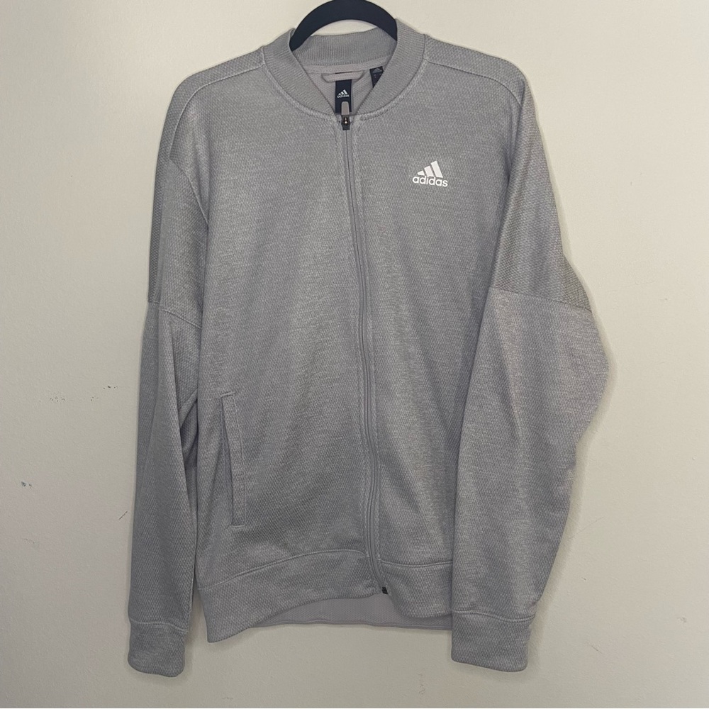 Adidas Men's Gray Bomber Sweater Size Medium